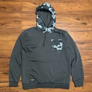 Oakley Fleece Pullover Hoodie Men's Size Large‎ Gray Black Camo